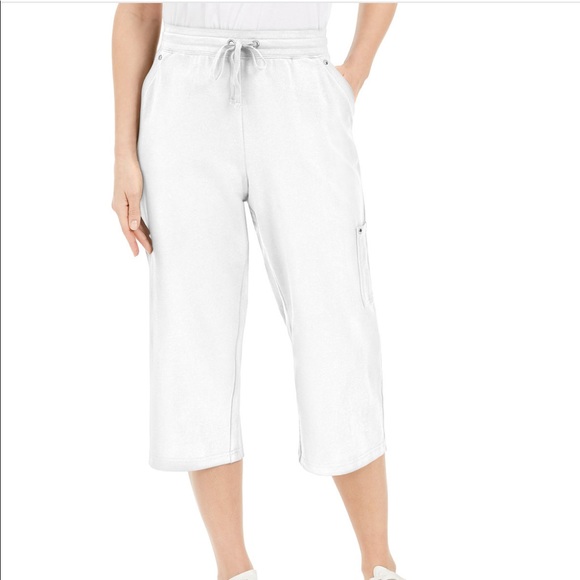 New Knit sport Capri pant bright White G8 - Picture 3 of 4